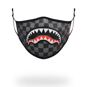 ADULT SHARKS IN PARIS (GREY) FORM FITTING FACE MASK