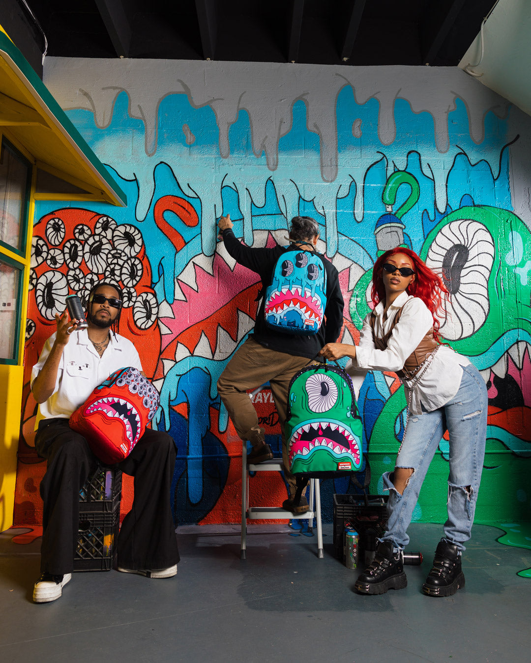 JORGE RODRIGUEZ THE ARTIST COLLAB DRIPS SHARKS BACKPACK - Image 10